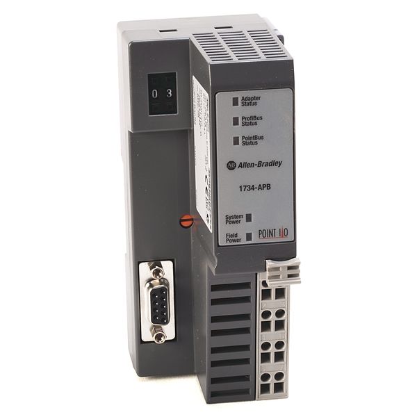Network Adapter,POINT I/O,ProfiBus DP,63 Module Capacity on POINTBus,400ma @24VDC,Open Style,DIN Mounted image 1