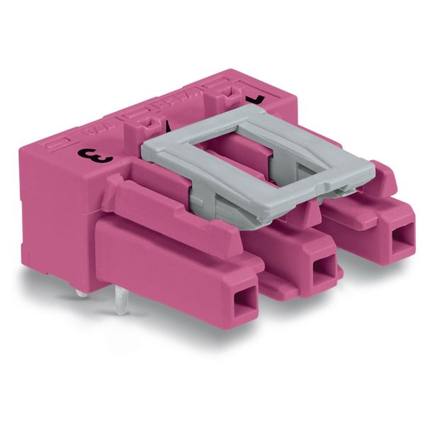 Socket for PCBs angled 3-pole pink image 4