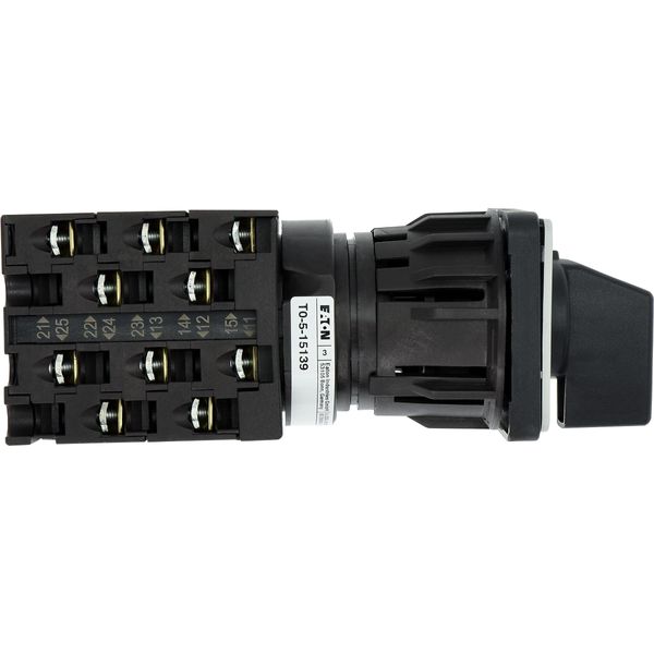 Step switches, T0, 20 A, centre mounting, 5 contact unit(s), Contacts: 10, 45 °, maintained, Without 0 (Off) position, 1-5, Design number 15139 image 21