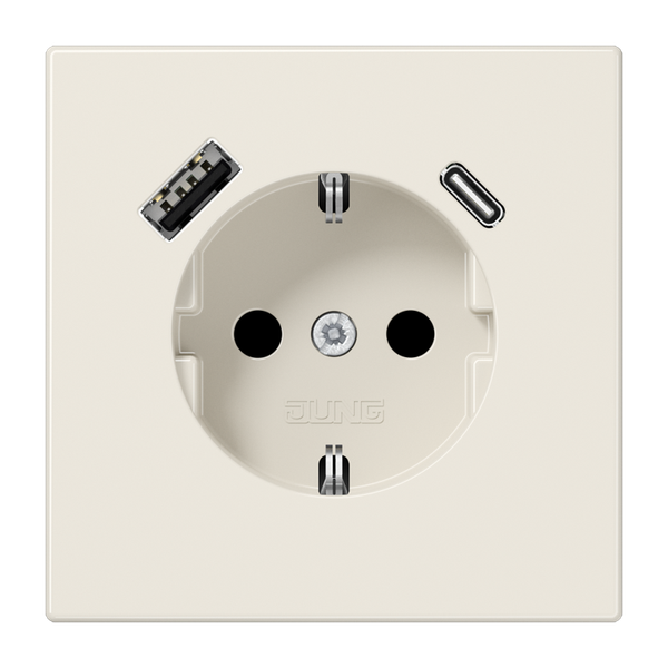 SCHUKO socket with USB type AC LS1520-15CA image 1
