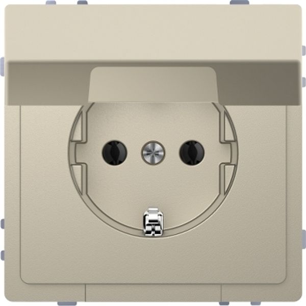 SCHUKO socket-outlet with hng.lid, shutter, screwl. term., sahara, System Design image 2