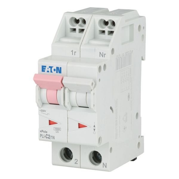 Miniature circuit breaker (MCB) with plug-in terminal, 2 A, 1p+N, characteristic: C image 1