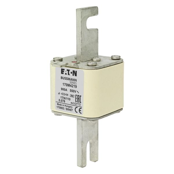 Fuse-link, high speed, 900 A, AC 550 V, DIN 1, 53 x 69 x 108 mm, aR, DIN, IEC, single indicator image 5