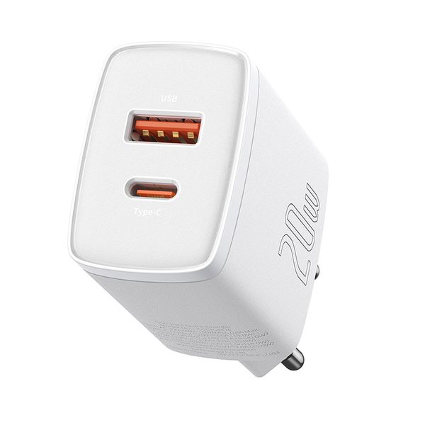 Wall Quick Charger 20W USB + USB-C QC3.0 PD3.0, White image 6