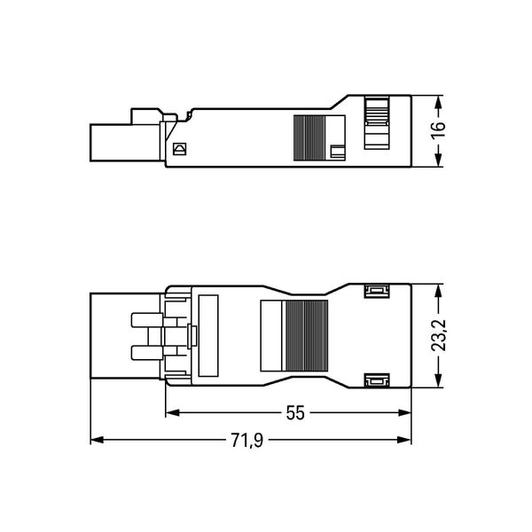 Plug with strain relief housing 4-pole white image 7