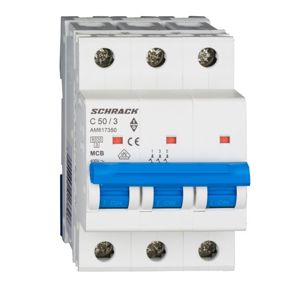 Miniature Circuit Breaker (MCB) AMPARO 6kA, C 50A, 3-pole image 1