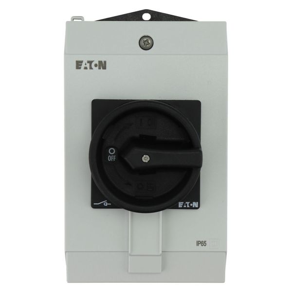 Main switch, P1, 40 A, surface mounting, 3 pole, 1 N/O, 1 N/C, STOP function, With black rotary handle and locking ring, Lockable in the 0 (Off) posit image 11