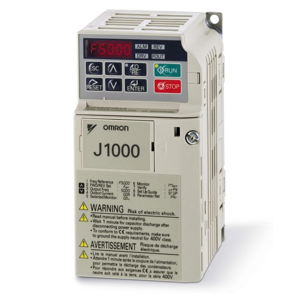 Inverter drive, 0.1kW, 0.8A, 240 VAC, single-phase, max. output freq. image 2