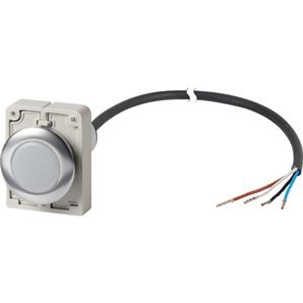 Indicator light, Flat, Cable (black) with non-terminated end, 4 pole, 1 m, Lens white, LED white, 24 V AC/DC image 2