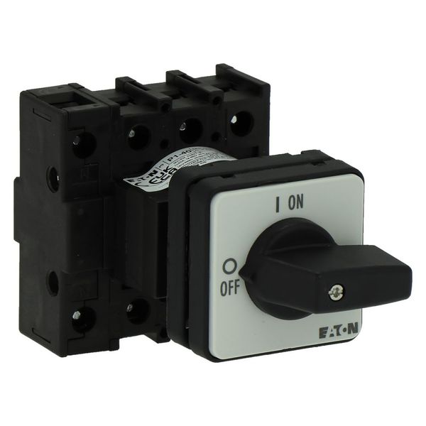 On-Off switch, P1, 40 A, centre mounting, 3 pole + N, with black thumb grip and front plate image 13