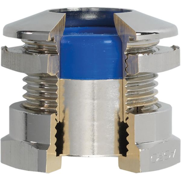 Cable gland PROGRESS ultraFLAT M20x1.5 A2, cable Ø8.0-10.5mm, blue sealing image 1