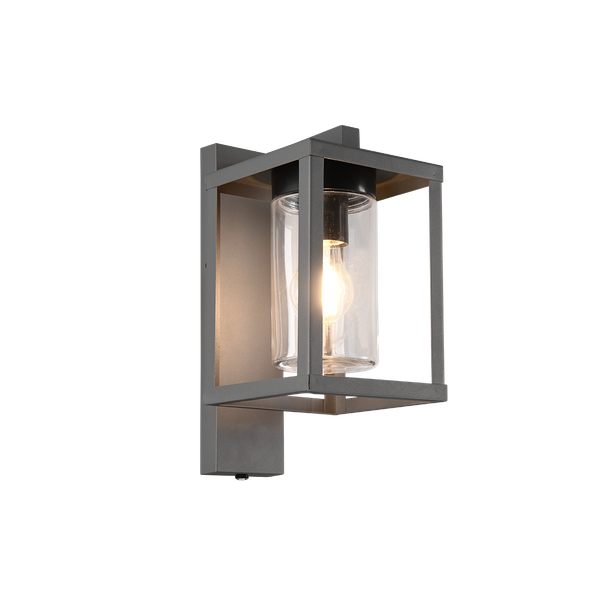 Lunga wall lamp E27 anthracite dusk sensor image 1