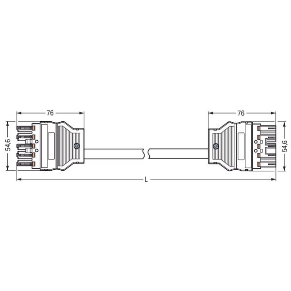 pre-assembled interconnecting cable;Eca;Socket/plug;dark gray image 2