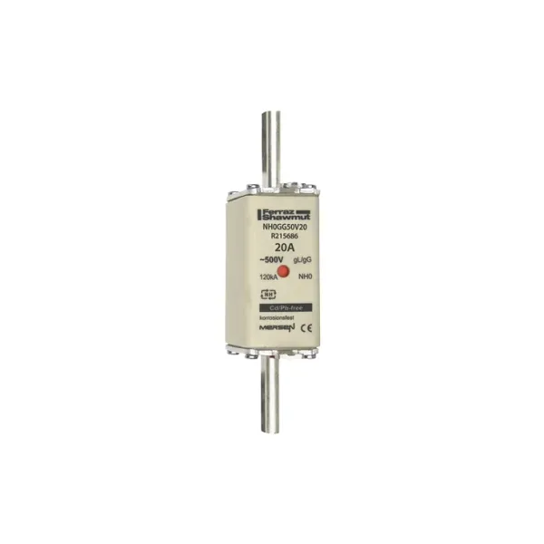 Fuse-link NH0 gG 500VAC 20A live tags Double indicator image 2