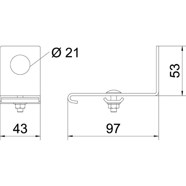 SH KAB 20 FS Side holder for cable gland M20 image 2