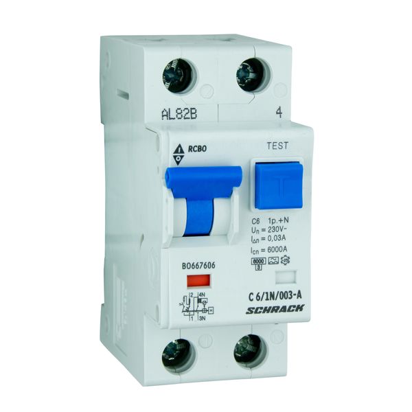 Combined MCB/RCD (RCBO) C06/1+N/30mA/Type A, 6kA image 2