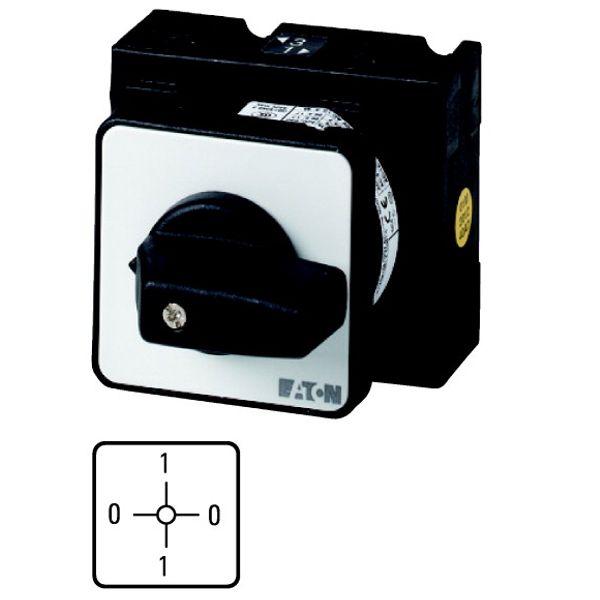 ON-OFF switches, T0, 20 A, centre mounting, 2 contact unit(s), Contacts: 4, 90 °, maintained, With 0 (Off) position, 0-1-0-1, Design number 15042 image 1