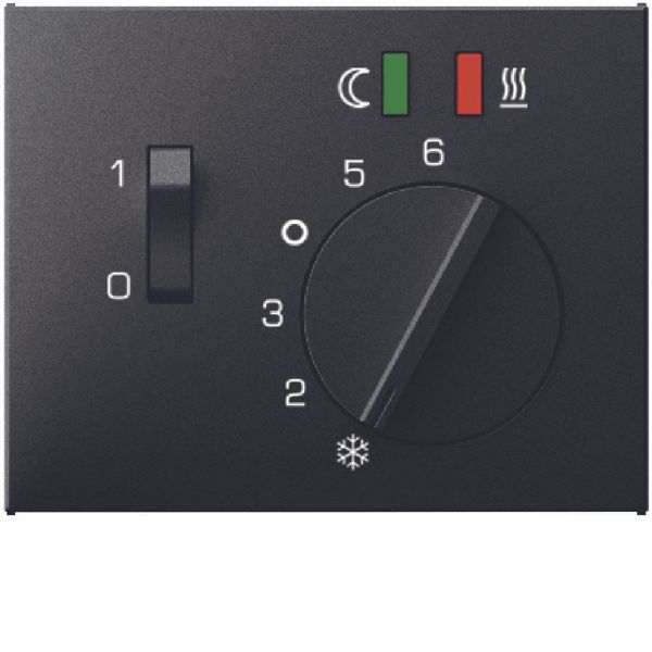 Floor thermostat, w. centre plate, inclusive sensor K.1 anthr., matt l image 1