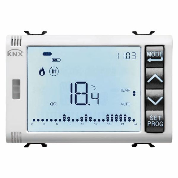 TIMED THERMOSTAT/PROGRAMMER WITH HUMIDITY MANAGEMENT - KNX - 3 MODULES - WHITE - CHORUS image 2
