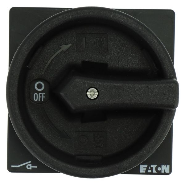 Main switch, P1, 40 A, rear mounting, 3 pole + N, 1 N/O, 1 N/C, STOP function, With black rotary handle and locking ring, Lockable in the 0 (Off) posi image 7