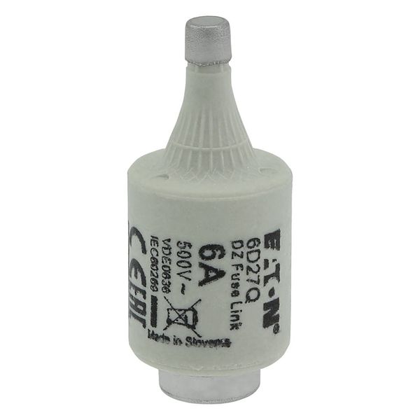 Fuse-link, LV, 6 A, AC 500 V, D2, gR, IEC, fast acting image 15