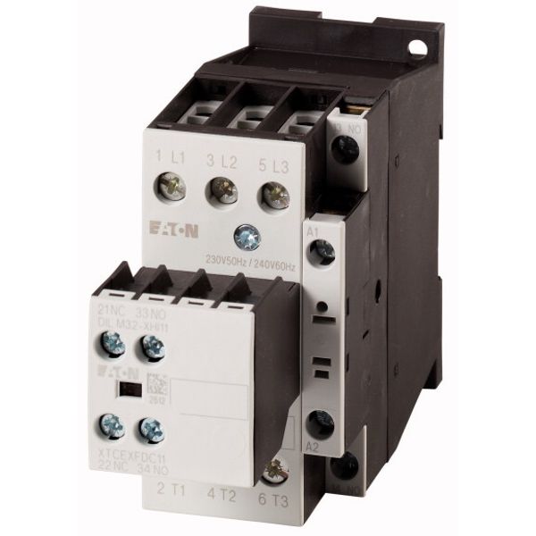 Contactor, 380 V 400 V 7.5 kW, 2 N/O, 1 NC, RDC 24: 24 - 27 V DC, DC operation, Screw terminals image 1