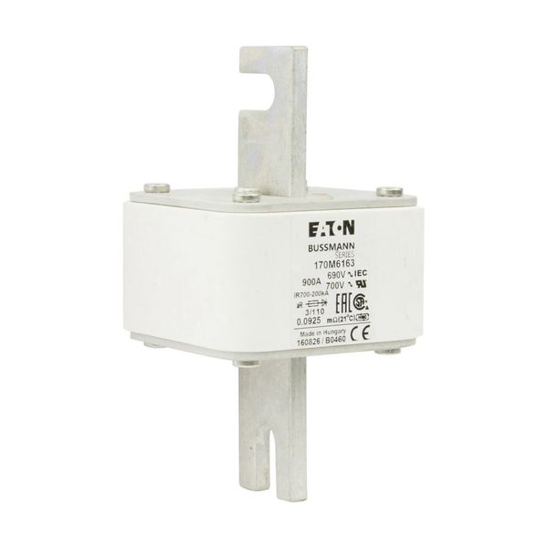 Fuse-link, high speed, 900 A, AC 690 V, DIN 3, 76 x 90 x 139 mm, aR, DIN, IEC, single indicator image 9