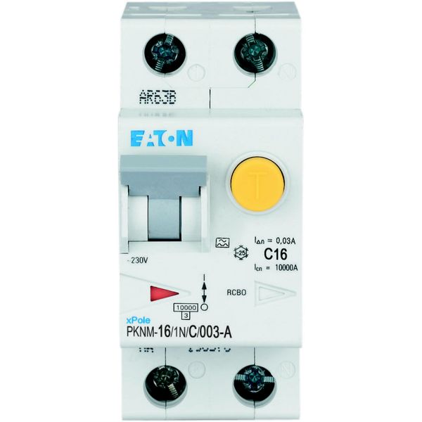 RCD/MCB combination, 16 A, 30 mA, MCB trip characteristic: C, 1p+N, RCD trip characteristic: A image 25