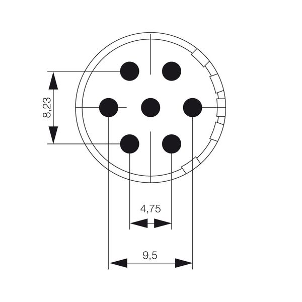 contact insert (circular connector), Solder-in pin, 3.5 mm, Print cont image 1