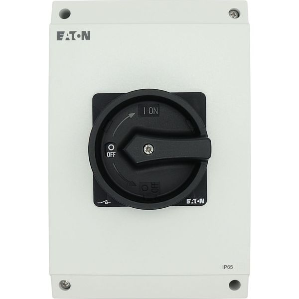 Main switch, P3, 63 A, surface mounting, 3 pole, STOP function, With black rotary handle and locking ring, Lockable in the 0 (Off) position, with asse image 47