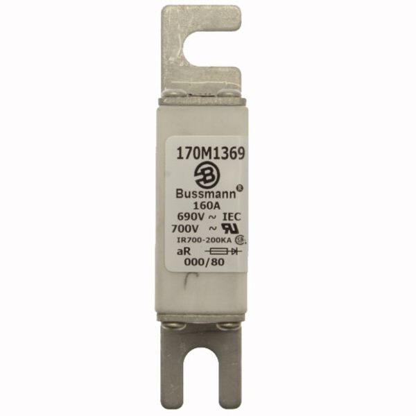 Fuse-link, high speed, 160 A, AC 690 V, DIN 000, 21 x 40 x 100 mm, aR, DIN, IEC, single indicator image 2