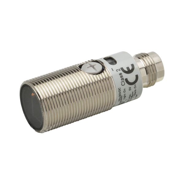 Photoelectric sensor, M18 threaded barrel, metal, red LED, through-bea image 3