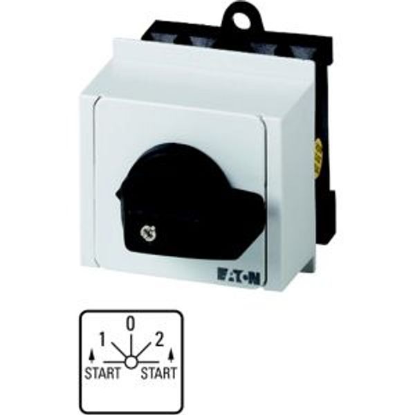 Spring-return switch, T0, 20 A, service distribution board mounting, 2 contact unit(s), Contacts: 4, Spring-return in START position, 45 °, momentary/ image 2