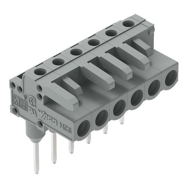 Female connector for rail-mount terminal blocks 0.6 x 1 mm pins angled image 2