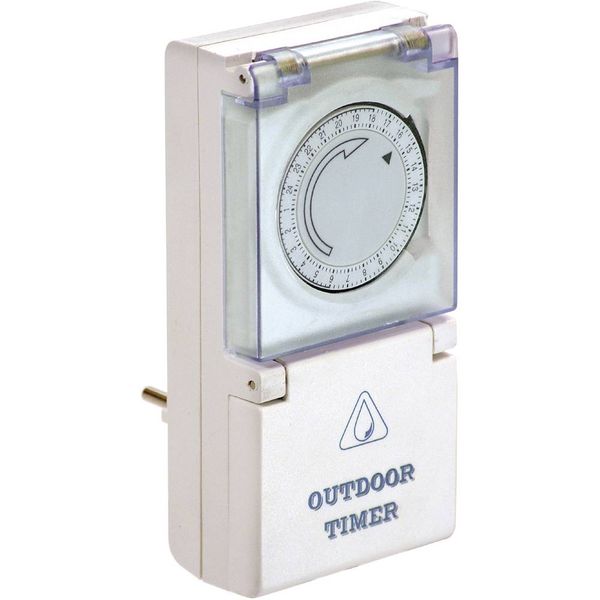 Timer IP44 analogical, outdoor use time intervals of 15 min. reliable programming, long life equipment, Energy saver 250V/ 50Hz/ 16A 3500W image 1