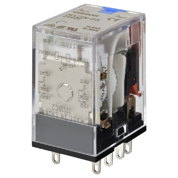 Relay, plug-in, 8-pin, DPDT, 7 A, mechanical & LED indicators, lockabl image 1