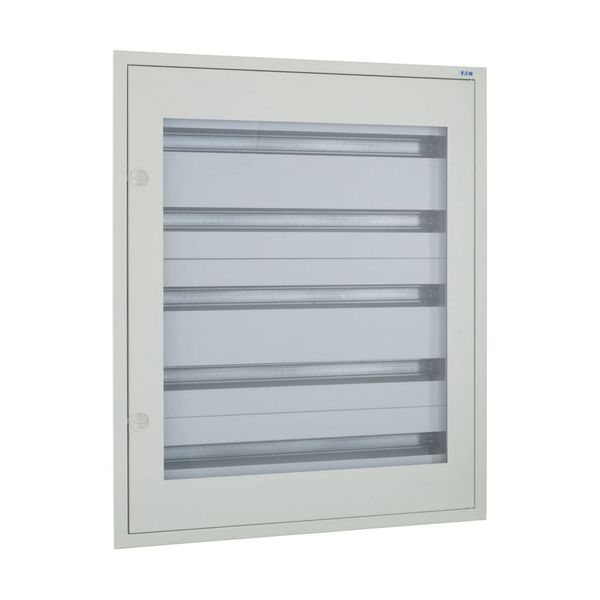 Complete flush-mounted flat distribution board with window, white, 33 SU per row, 5 rows, type C image 8