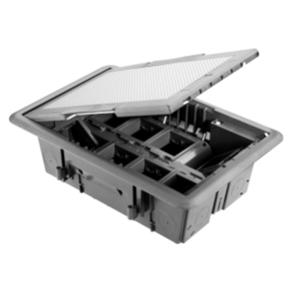 UNDERFLOOR OUTLET BOX - INOX COVER - 16 MODULES SYSTEM image 1