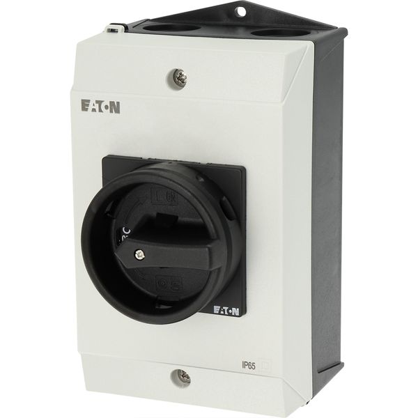 Main switch, P1, 25 A, surface mounting, 3 pole, STOP function, With black rotary handle and locking ring, Lockable in the 0 (Off) position image 40