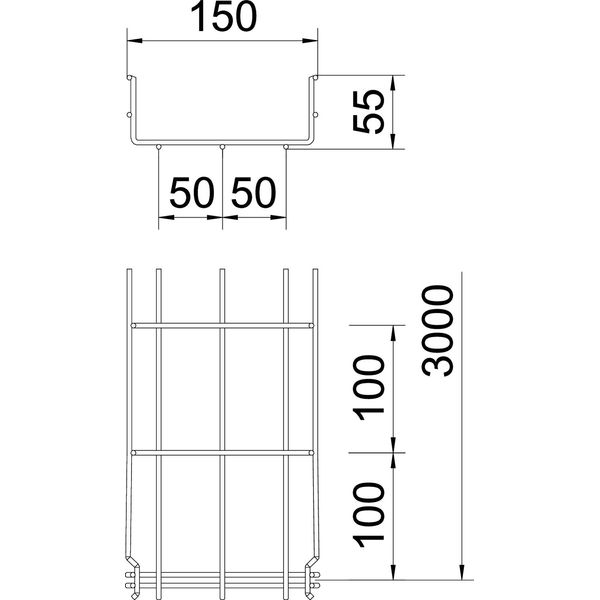 GRM 55 150 FT Mesh cable tray GRM  55x150x3000 image 2