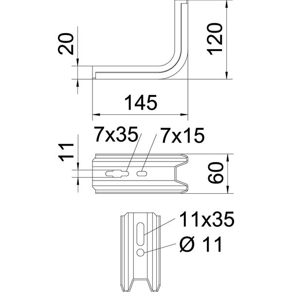 TPSA 145 A2 TP wall and support bracket use as support and bracket B145mm image 2