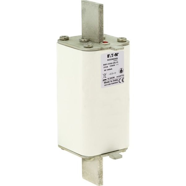 Fuse-link, high speed, 355 A, DC 1500 V, 3L, 75 x 75 x 205 mm, gBat, IEC, blade connection image 2