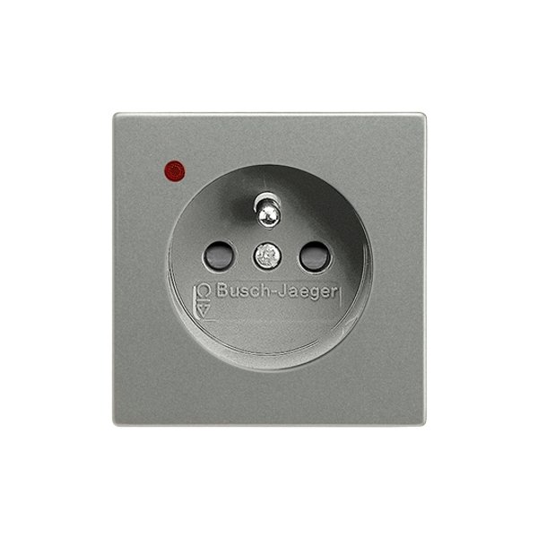 5599B-A02357803 Outlet with pin, overvoltage protection Grey image 1