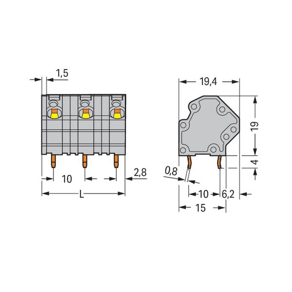 PCB terminal block 4 mm² Pin spacing 10 mm gray image 4