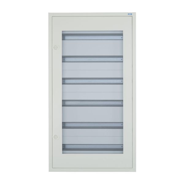 Complete flush-mounted flat distribution board with window, white, 24 SU per row, 6 rows, type C image 7