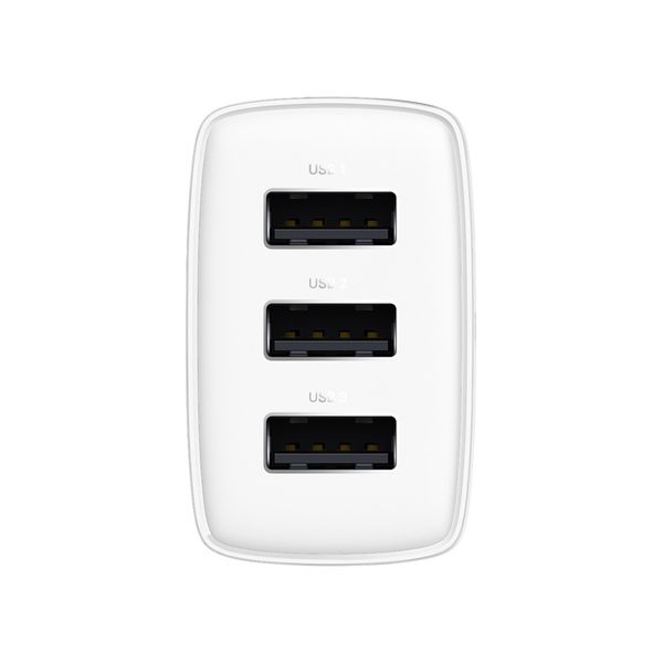 Wall Charger 17W 3xUSB 3.4A, White image 8