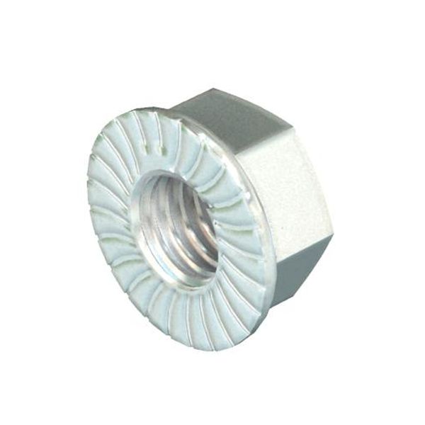KM M8 A2 Hexagonal nut with flange with underhead toothing M8 image 1