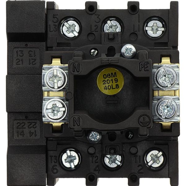Main switch, P1, 32 A, flush mounting, 3 pole, 1 N/O, 1 N/C, Emergency switching off function, With red rotary handle and yellow locking ring, Lockabl image 13