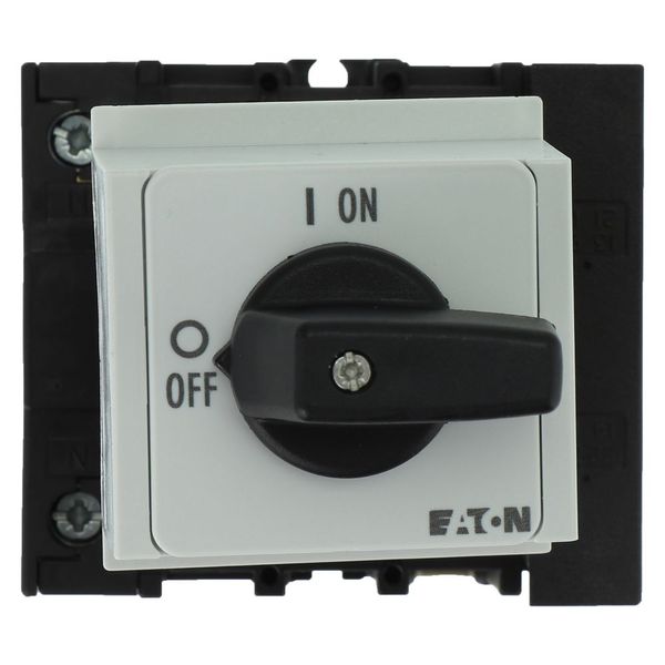 On-Off switch, P1, 40 A, service distribution board mounting, 3 pole + N, 1 N/O, 1 N/C, with black thumb grip and front plate image 11