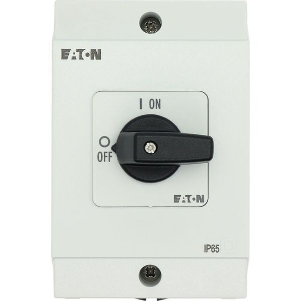 On-Off switch, T0, 20 A, surface mounting, 2 contact unit(s), 3 pole, with black thumb grip and front plate image 25